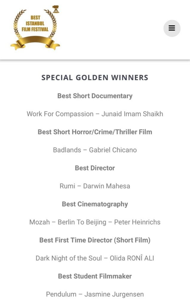 Darwin Mahesa Best Director Istanbul Film Awards
